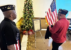 Sergeant-at-Arms preparing to drape the Post Charter.