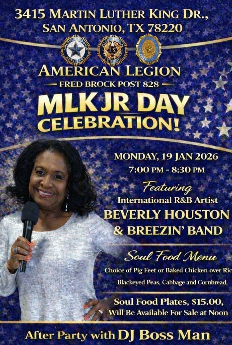 MLK JR Day Celebration! featuring International R&B Artist Beverly Houston & Breezin' Band